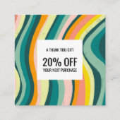 Helderkleurige krommende golven handgemaakte afbee kortingskaartje (Voorkant)