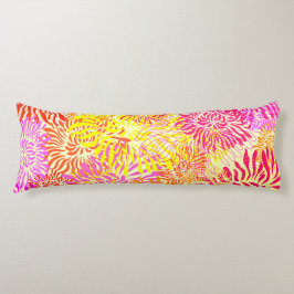 Helderkleurige lentbloemen lichaamskussen