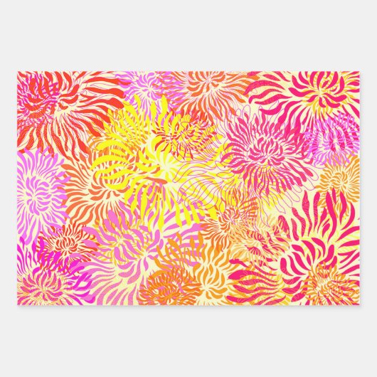 Helderkleurige lentestempel inpakpapier vel (Voorkant)