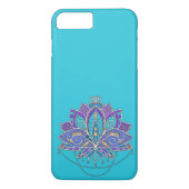 Helderkleurige Lotus flower op blauw blauwgroen Case-Mate iPhone Case (Achterkant)
