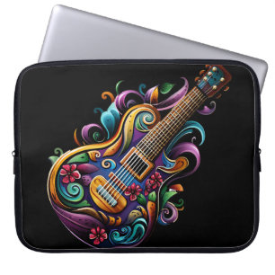 HELDERKLEURIGE MARDI GRAS THEMAGITAAR LAPTOP SLEEVE