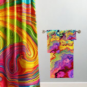 Helderkleurige marmer bad handdoek