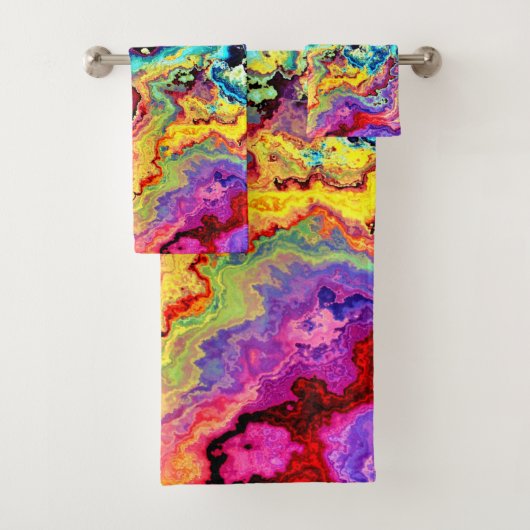 Helderkleurige marmer bad handdoek (Insitu)