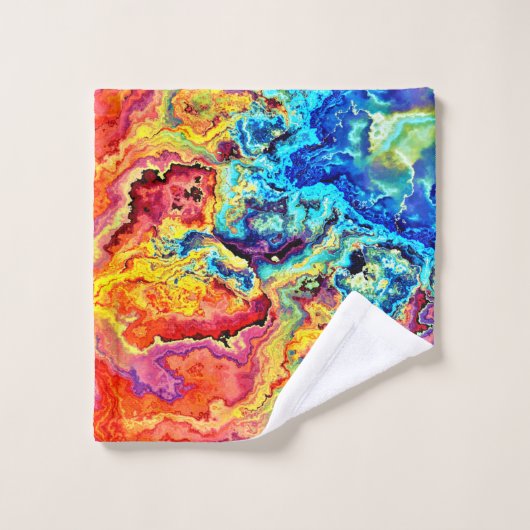 Helderkleurige marmer bad handdoek (Wasdoekje)