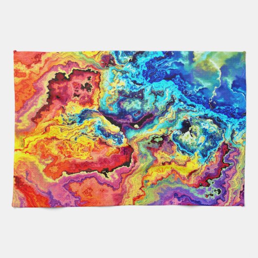 Helderkleurige marmer theedoek (Horizontaal)