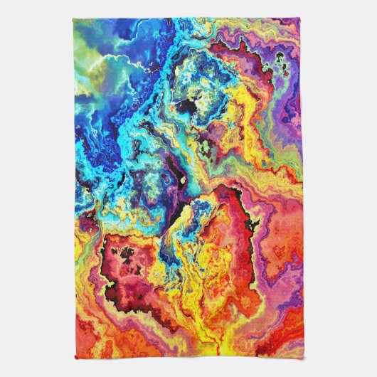 Helderkleurige marmer theedoek (Verticaal)