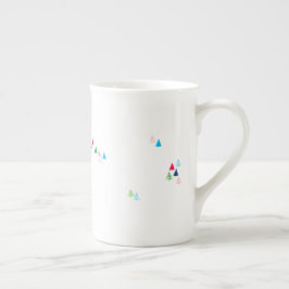 Helderkleurige minieme Waterverf Winter Woodland Porselein Kop