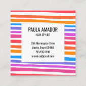 Helderkleurige minimalistische strepen handgemaakt kortingskaartje (Achterkant)