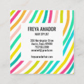 Helderkleurige minimalistische strepen QR-Bedankt Kortingskaartje (Achterkant)