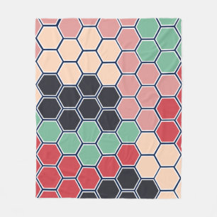 Helderkleurige moderne hexagons fleece deken