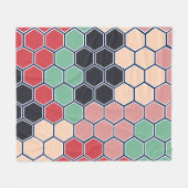 Helderkleurige moderne hexagons fleece deken (Voorkant (Horizontaal))