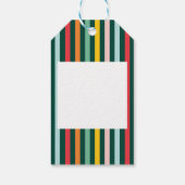 Helderkleurige, moderne kerstfamilie Square Sti Cadeaulabel (Achterkant)