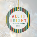 Helderkleurige, moderne kerstfamilie Square Sti Keramisch Ornament<br><div class="desc">Helderkleurige moderne kerstfamilie</div>