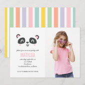 Helderkleurige multicolor panda fotoverjaardag (Voorkant / Achterkant)