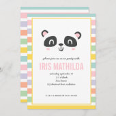 Helderkleurige multicolor panda-verjaardagsfeestje (Voorkant / Achterkant)