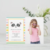 Helderkleurige multicolor panda-verjaardagsfeestje (Staand voorkant)