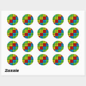 Helderkleurige optische illusiestickers ronde sticker (Vel)