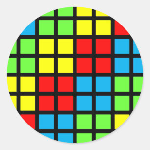 Helderkleurige optische illusiestickers ronde sticker