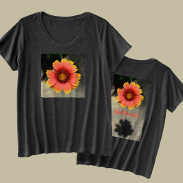 Helderkleurige Oranje Gaillardia Sunflower Grote Maat T-shirt