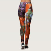 Helderkleurige Oranje gelilies Abstract Leggings (Achterkant)