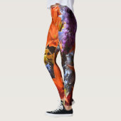 Helderkleurige Oranje gelilies Abstract Leggings (Links)