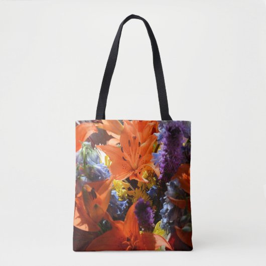Helderkleurige Oranje gelilies Abstract Tote Bag (Voorkant)