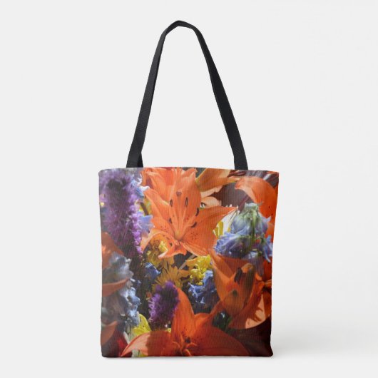 Helderkleurige Oranje gelilies Abstract Tote Bag (Achterkant)