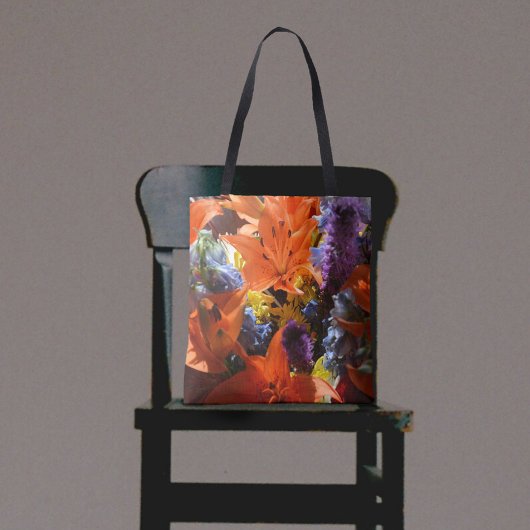 Helderkleurige Oranje gelilies Abstract Tote Bag