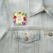 Helderkleurige orchideeën Waterverf Naamplaatje (In situ)