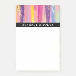 Helderkleurige penseelstreken en spatpenselen post-it® notes