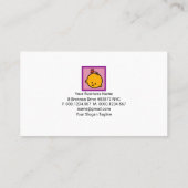 Helderkleurige plastic witranden Babyzittend Visitekaartje (Achterkant)