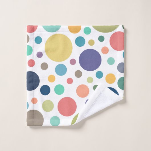 Helderkleurige poka Dots Bad Handdoek (Wasdoekje)