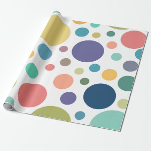 Helderkleurige poka Dots Cadeaupapier