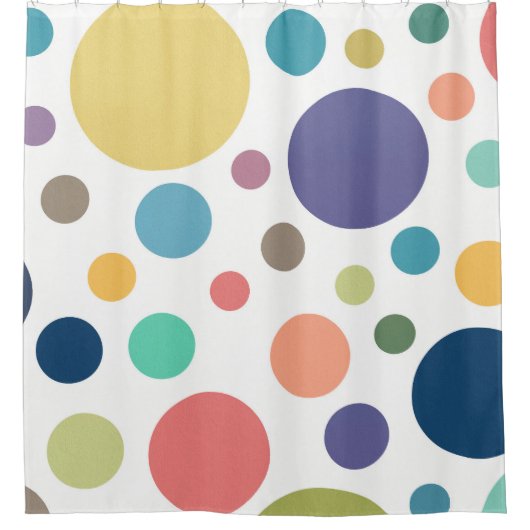 Helderkleurige poka Dots Douchegordijn (Voorkant)