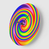 Helderkleurige Rainbow Swirl Bold Colors Grote Klok (Hoek)