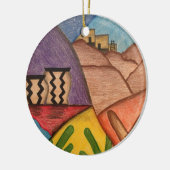 Helderkleurige regenboog Arizona Folk Art Keramisch Ornament (Links)