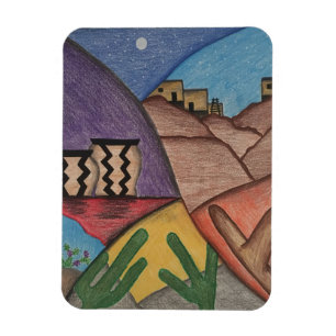 Helderkleurige regenboog Arizona Folk Art Magneet
