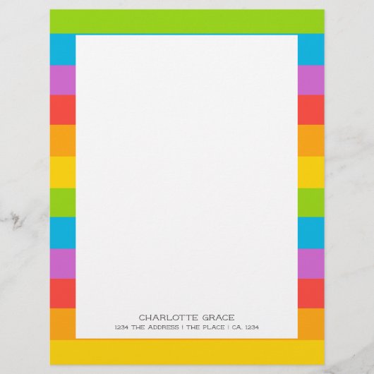 Helderkleurige regenboog op maat briefhoofd (Voorkant)