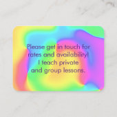 Helderkleurige regenboog visitekaartje (Achterkant)