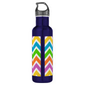 Helderkleurige regenboogChevron Monogram Waterfles (Achterkant)