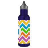Helderkleurige regenboogChevron Monogram Waterfles (Rechts)