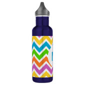 Helderkleurige regenboogChevron Monogram Waterfles (Links)