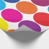 Helderkleurige regenboogcirkels poolpunts cadeaupapier (Hoek)
