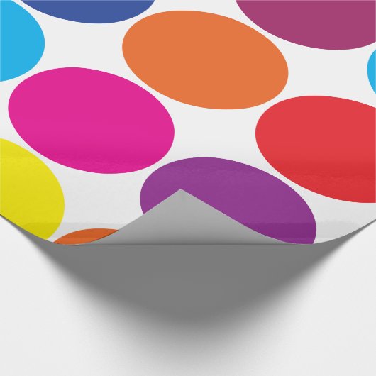 Helderkleurige regenboogcirkels poolpunts cadeaupapier (Hoek)