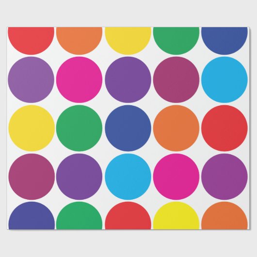 Helderkleurige regenboogcirkels poolpunts cadeaupapier (Vlak)