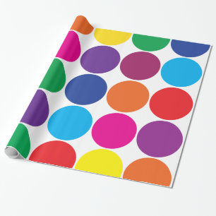 Helderkleurige regenboogcirkels poolpunts cadeaupapier