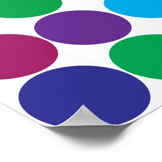 Helderkleurige regenboogcirkels poolpunts poster (Hoek)