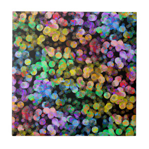 Helderkleurige regenboogConfetti Stippen Tegeltje