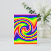 Helderkleurige regenboogpride Swirl Briefkaart (Staand voorkant)
