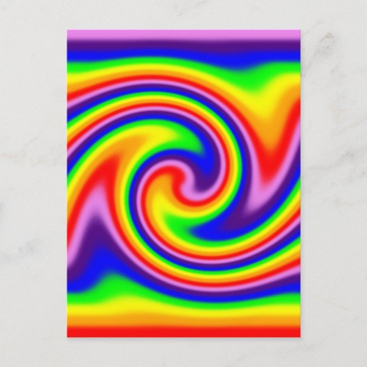 Helderkleurige regenboogpride Swirl Briefkaart (Voorkant)